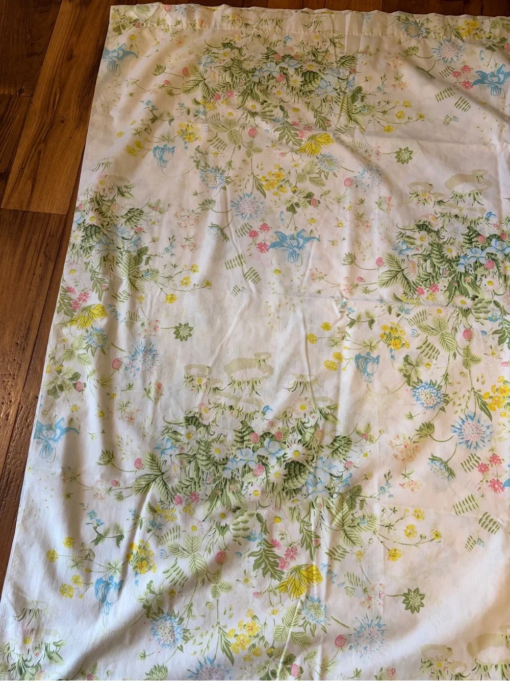 Vintage Bed Sheets Pequot Spring Bouquet Floral Fitted & Flat Full Size EUC